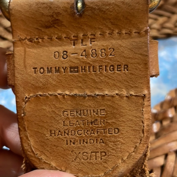 Tommy Hilfiger braided belt thick leather woven real leather belt bohemian wide - Picture 1 of 5